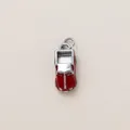 Vintage style red car charm DIY pendant with silver metallic accents for jewelry making - Little Truck Style (PJ1204) / Red