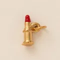 18K gold plated lipstick charm pendant with red tip for DIY jewelry making accessories - Lipstick Style (PJ1198) / Gold+Red