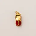 Small vintage car pendant in red and gold finish for DIY jewelry making projects - Little Truck Style (PJ1199) / Red + Gold