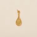 Detailed 18K gold plated tennis racket pendant charm for DIY jewelry design and accessories - Tennis Racket Style (PJ1194) / Gold
