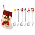 Festive Christmas cutlery set including spoons and forks with a decorative gift stocking - Silver Powder Bags [6pcs] Type C