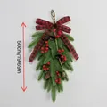 Detail view showing 50cm height of the Christmas inverted teardrop wreath decoration - Red Bell-shaped Berries Hanging Upside Down On The Tree 50cm High / Without Lights