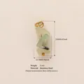 Gold-plated stainless steel pendant with green stone chips for DIY jewelry making - Pendant Only (No Chain) / No.23 Green Jade Look Bead