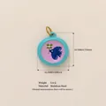 Stainless steel blue bird charm pendant with four-leaf clover for DIY jewelry making - Swallow Clover Pendant