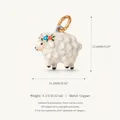 Elegant lamb shaped pendant in 18K gold plated copper with floral pattern detail - 9 Sheep Pendant Only (Without Chain)