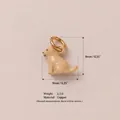 Small beige labrador dog charm in copper with gold ring, 9mm size specification - 11 Dog Pendant