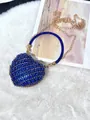 Sac de soirée bleu en forme de cœur avec strass brillants et bandoulière chaîne - A154 bleu