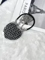 Sac de soirée élégant en forme de cœur avec strass noirs et chaîne argentée - A155 noir