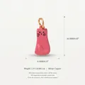 Ciondolo dettagliato smaltato gatto rosa dipinto a mano con base in rame per gioielli DIY - Ciondolo Gatto n. 5