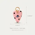 Handmade pink heart-shaped copper pendant with evil eye design and black polka dots - Pendant / Evil Eye Pendant Style 6