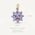 Purple sun star enamel charm with face design in copper for DIY jewelry - Pendant / Style 4 Spotted Sun