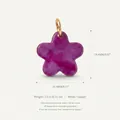 Purple flower pendant charm in copper with enamel finish for DIY fashion jewelry - Pendant / Style 2 Purple Flower