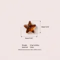 Mini perle étoile en verre brun translucide de 4mm avec détails de poids et taille - Perle en Verre Étoile / 1 Pièce/Paquet (4x4mm) / Marron Clair (Pendentif Uniquement)