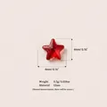 Petit composant de bijouterie en perle de verre étoile rouge, 4mm et poids de 0,5g - Perle en Verre Étoile / 1 Pièce/Paquet (4x4mm) / Rouge (Pendentif Uniquement)