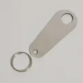 Brushed stainless steel motorcycle keychain tag with flat ring for custom engraving - Style B With Ring (1) / Silver