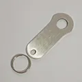 Durable brushed stainless steel keychain tag blank with split ring for custom engraving. - Style C With Ring (1) / Silver