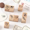 Vintage wooden stamp set with cute life illustrations for scrapbooking decoration - Cute Mini Stamp 2 Styles Selection