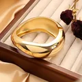 Brazalete de aleación de oro irregular de lujo con elegante diseño de apertura por resorte - Bordes Curvos Grandes y Pequeños (As0112)