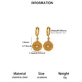 Elegant gold plated stainless steel sun flower drop earrings with pearls and crystals - Artificial Pearl Sunflower Style (E6749) / Gold