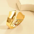 Elegante brazalete dorado irregular de aleación minimalista para mujer joyería de moda chic - Estilo Cuadrado Irregular (As0169)