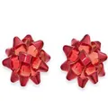 Orecchini a lobo a forma di fiocco regalo rosso per abiti festivi della stagione natalizia - Stile Orecchino a Bottone Fiocco Rosso