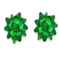 Coppia di orecchini a lobo festivi a forma di fiocco regalo verde metallizzato per Natale - Stile Orecchino a Bottone Fiocco Verde