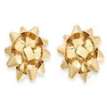 Eleganti orecchini a lobo con fiocco dorato per gioielli alla moda delle feste di Natale - Stile Orecchino a Bottone Fiocco Dorato