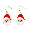 Orecchini a gancio con Babbo Natale in smalto rosso per regalo di Natale e moda festiva - Stile Testa di Babbo Natale