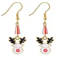 Orecchini a pendente con renna di Natale per le feste con ganci dorati brillanti - Stile Pendaglio Alce con Fiori