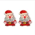 Simpatici orecchini a lobo a forma di Babbo Natale con glitter rossi e dettagli in strass - Stile Babbo Natale a Corpo Intero