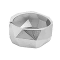 Elegante brazalete geométrico de aleación plateada con acabado texturizado - Estilo Geométrico de Rayas Plateado (As0004)