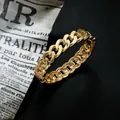 Elegante brazalete de aleación dorada con eslabones cubanos para mujer - Estilo de Cadena Trenzada Dorada (As0005)
