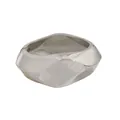 Brazalete de aleación de plata grueso con diseño facetado irregular y apertura de resorte. - Rombo geométrico facetado (As0182)