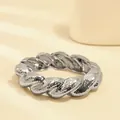 Brazalete de aleación plateada con textura y diseño de cuerda retorcida irregular - Estilo de Textura Retorcida (As0183)