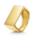 Brazalete dorado de aleación con diseño geométrico rectangular y apertura de resorte. - Estilo Geométrico en Forma de D (As0179)