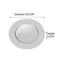 Assiette de service ronde en acier inoxydable argenté, diamètre 18,2 cm et hauteur 0,9 cm - 18cm / Argent