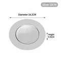 Piatto da portata rotondo in acciaio inox argento con diametro 18,2 cm e altezza 0,9 cm - 18cm / Argento
