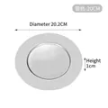 Assiette ronde en acier inoxydable argenté de 20 cm, plateau de service de 20,2 cm - 20cm / Argent