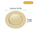 Assiette ronde en acier inoxydable doré de 18 cm pour barbecue ou fruits - 18cm / Or
