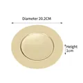 Assiette ronde élégante en acier inoxydable doré de 20,2 cm de diamètre pour fruits - 20cm / Or