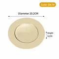 Plato redondo elegante de acero inoxidable dorado de 20,2 cm de diámetro para fruta - 20cm / Dorado