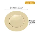 Assiette ronde en acier inoxydable doré, diamètre 22,1 cm et hauteur 1,2 cm - 22cm / Or