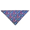 Vue détaillée du bandana de Noël bleu marine pour animaux avec motifs de boules - Bleu
