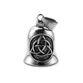 Retro stainless steel Celtic Triquetra knot guardian bell pendant for motorcycle riders - Pendant Only / Steel