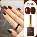 Deep chocolate brown gel nail polish #006 featuring glossy and matte finishes for nails - Coffee Brown (#006)