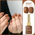 #007 Caramel brown professional gel nail polish showing glossy and matte finish effects - Caramel Brown (#007)