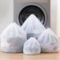 Lot de 4 sacs à linge en maille sandwich blanche avec cordon pour divers vêtements - Sac De Soins Pour Bébé Grande Capacité À Cordon De Serrage (version À Cordon De Serrage En Maille Fine) / 30*40cm (dimensions Personnalisables)