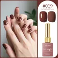 Nail gel polish in chocolate brown #019 with glossy and matte finish - Chocolate Brown (#019)