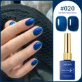 Deep blue soak off gel nail polish with glossy finish for professional manicure #020 - Deep Blue (#020)