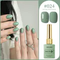 XEIJAYI Olive green gel nail polish in 15ml bottle with glossy and matte swatches - Olive Green (#024)